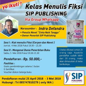 Kelas Online Menulis Fiksi SIP Publishing