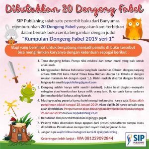 Dibutuhkan 20 Dongeng Fabel Untuk Diterbitkan