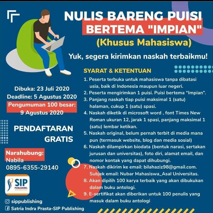 nulis bareng puisi bertema impian khusus mahasiswa