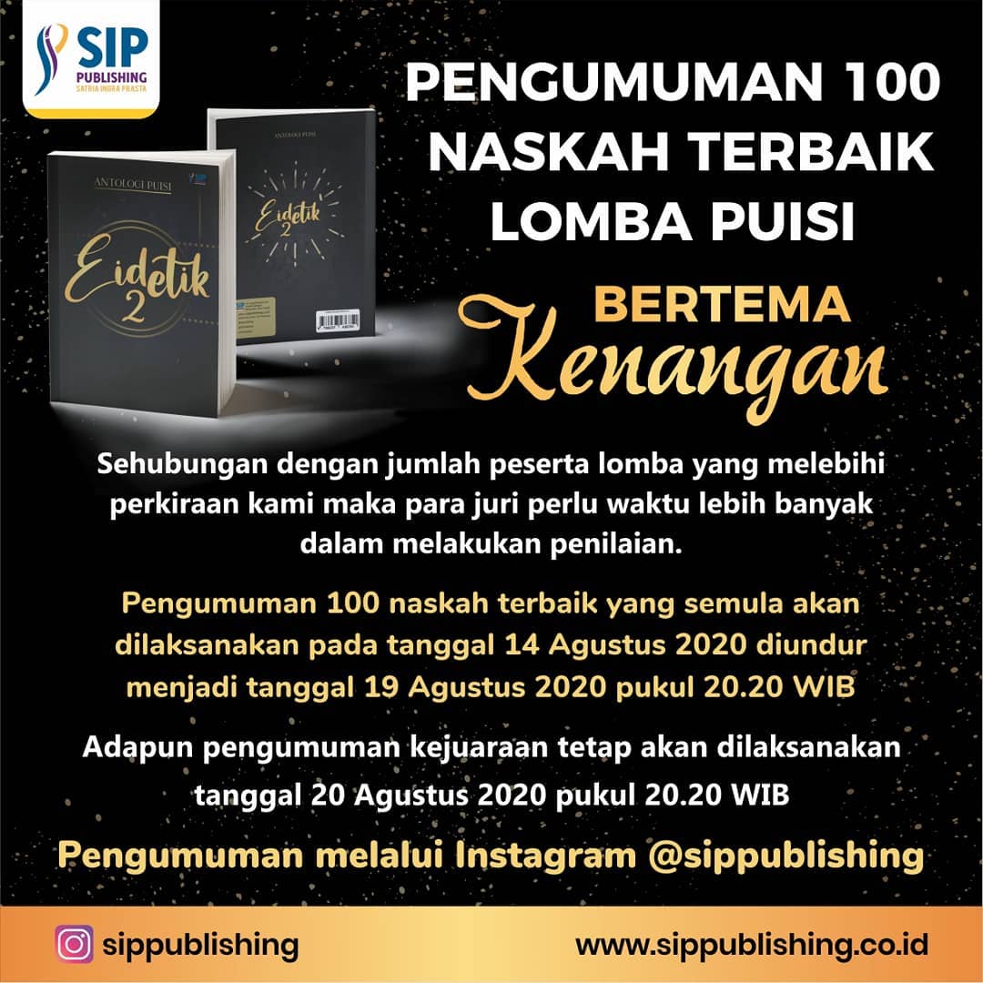 pengumuman untuk peserta lomba puisi tema kenangan eidetik 2