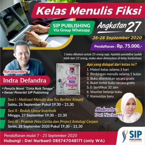 Kelas Menulis Fiksi Online Angkatan 27 SIP Publishing