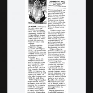 Tulisan Ananda Rahma tentang Kelas Menulis Cilik dimuat Harian Surya