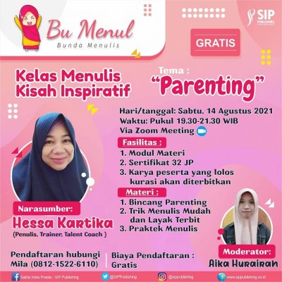 Kelas Menulis Kisah Inspiratif Tema Parenting