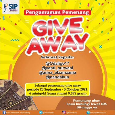 Pengumuman Pemenang Giveaway Periode 25 September – 5 Oktober 2021