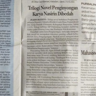 Liputan Peluncuran dan Diskusi Buku Trilogi Novel Banyumasan