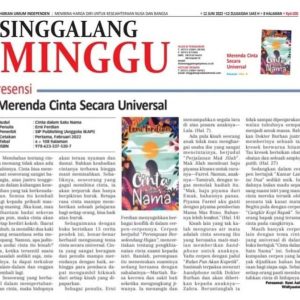 Resensi “Buku Merenda Cinta Secara Universal” dimuat di Surat Kabar Singgalang Minggu