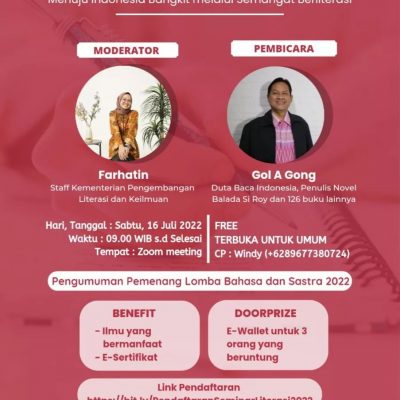 Seminar Literasi 2022: Menuju Indonesia Bangkit melalui Semangat Berliterasi