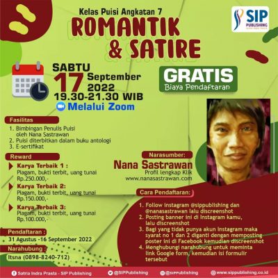 Kelas Puisi Angkatan 7 “Romantik dan Satire”