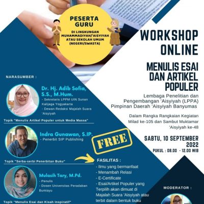 Workshop Online Menulis  Esai dan Artikel Populer