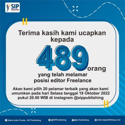 Terima Kasih Kepada 489 Orang yang Telah Melamar Posisi Editor Freelance