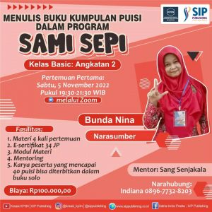 Menulis Buku Kumpulan Puisi Dalam Program Sami Sepi