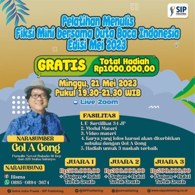 Pelatihan Menulis Fiksi Mini bersama Duta Baca Indonesia edisi Mei 2023