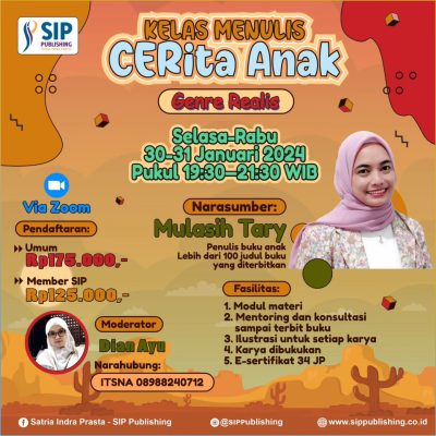 Kelas Menulis Cerita Anak Genre Realis Periode Januari 2024