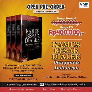 Pre-Order Kamus Besar Dialek Banyumas-Indonesia