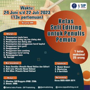 Kelas Self Editing Untuk Penulis Pemula