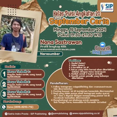 Kelas Menulis Puisi Angkatan 20 Tema “September Ceria”
