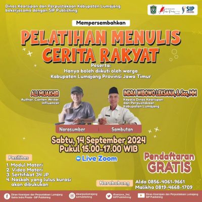 Pelatihan Menulis Cerita Rakyat Khusus Warga Kabupaten Lumajang