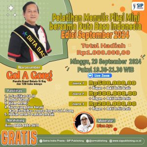 Pelatihan Menulis Fiksi Mini Bersama Duta Baca Indonesia Edisi September 2024