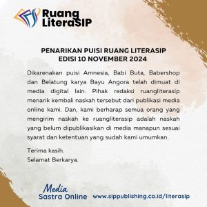 PENARIKAN PUISI RUANG LITERASIP EDISI 10 NOVEMBER 2024