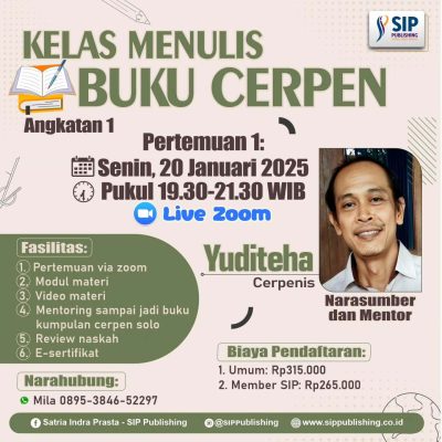 Pendaftaran Kelas Menulis Buku Cerpen  Angkatan 1