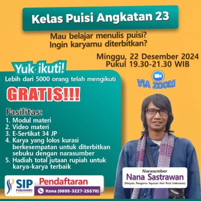 PENGUMUMAN NASKAH LOLOS KURASI PUISI ANGKATAN 23 TEMA IBU “BERSAMA NANA SASTRAWAN”