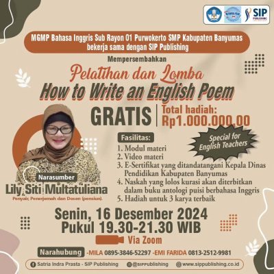 Pengumuman Naskah Lolos Kurasi Pelatihan dan Lomba Menulis “How to Write an English Poem”