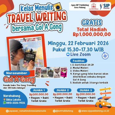 Kelas Menulis Travel Writing SIP Publishing Bersama Gol A Gong