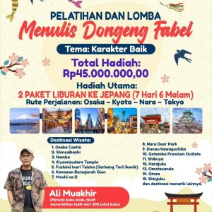 Pelatihan & Lomba Menulis Dongeng Fabel Hadiah Utama Liburan ke Jepang