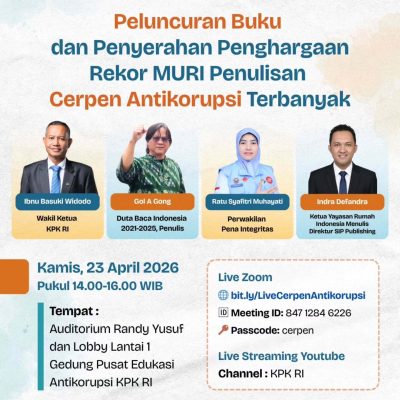 Peluncuran Buku dan Penyerahan Penghargaan Rekor Muri Penulisan Cerpen Antikorupsi Terbanyak